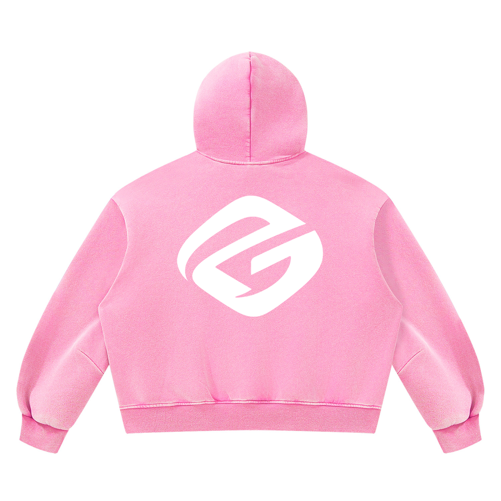 Pink PHIEUX Vintage Wash Fleece Hoodie