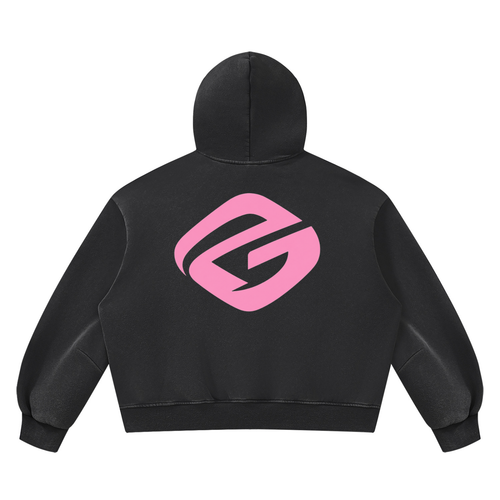 Black PHIEUX Vintage Wash Fleece Hoodie