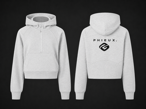 PHIEUX Cropped Half-Zip Hoodie