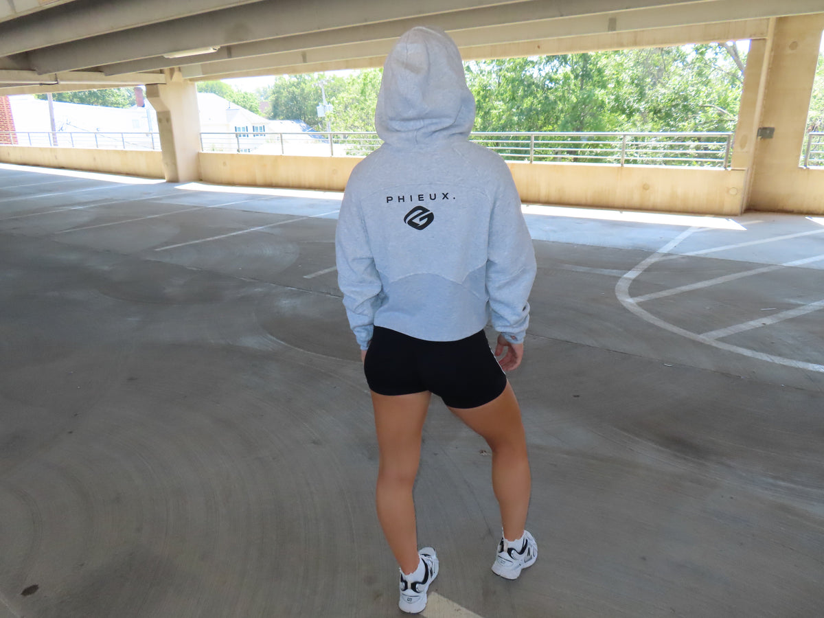 PHIEUX Cropped Half-Zip Hoodie
