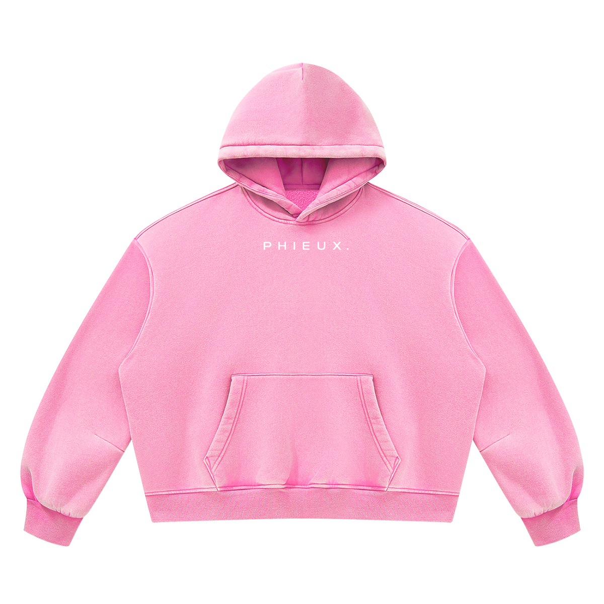 Pink PHIEUX Vintage Wash Fleece Hoodie